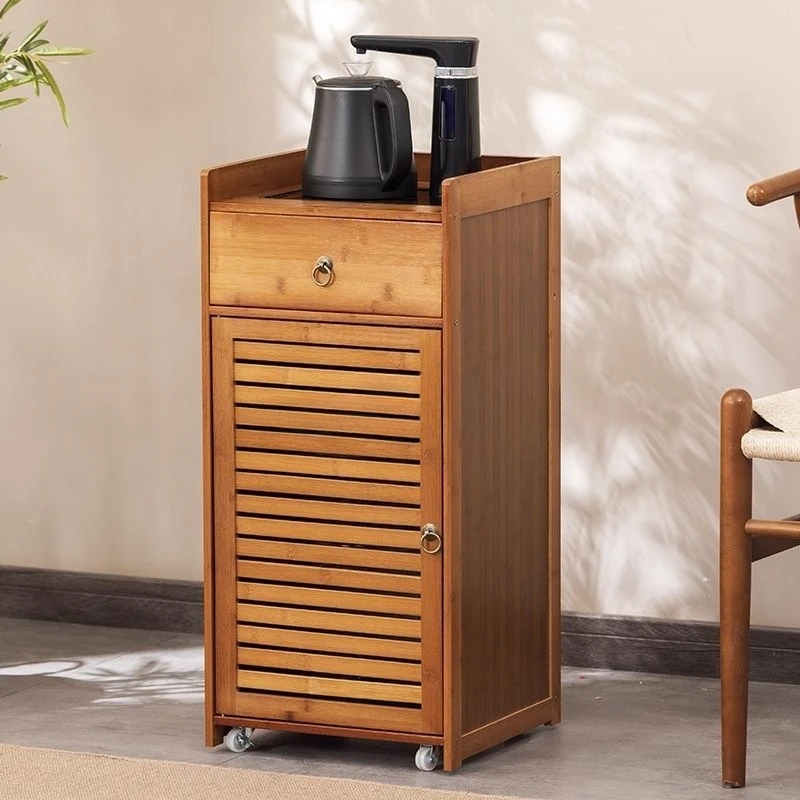 Mobile small coffee table Household bottled water Tea table Side cabinet Kettle integrated tea table