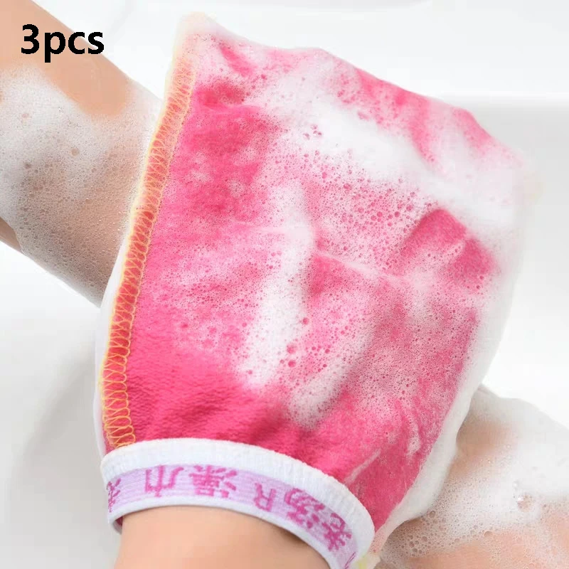 3pcs Bath Exfoliating Towel Moroccan Hammam Shower Bath Magic Peeling Glove Exfoliating Tan Removal Kessa (normal coarse feeling