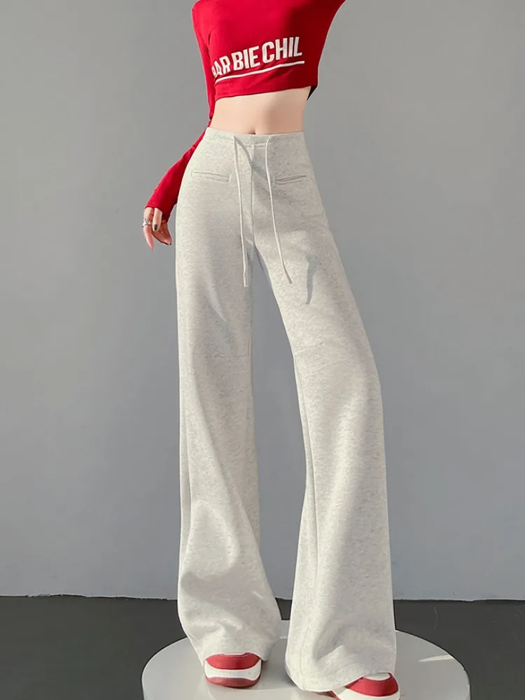 요가 스포츠 팬츠 여성용 하이웨이스트 탄력 허리밴드 여름 신상 슬림 배 컨트롤 캐주얼 플레어 팬츠 한국 스타일