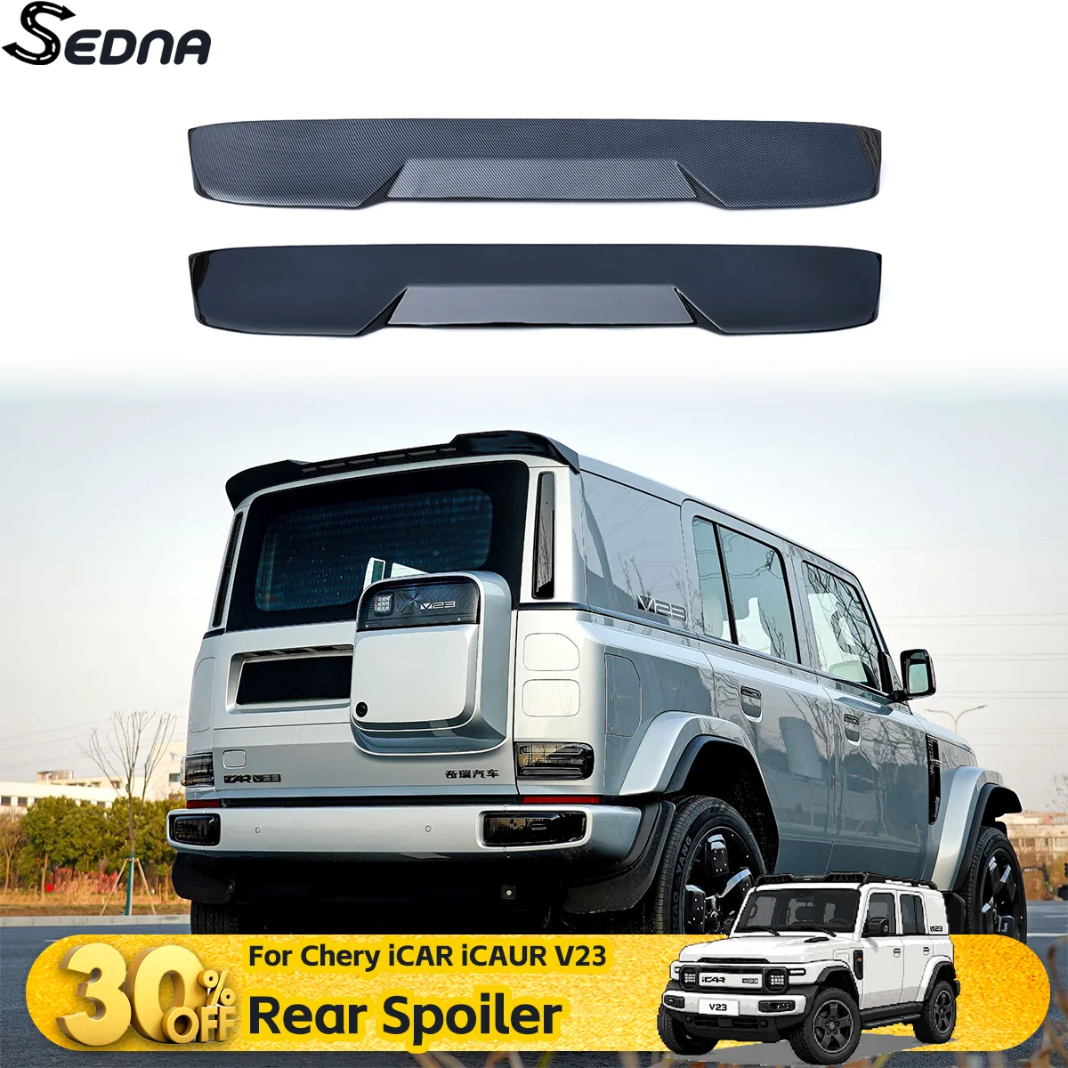 

For Chery iCAR iCAUR V23 2024+ Rear Roof Spoiler Wing Trunk Spoiles Wings Tail Lip Car Exterior Modification Racing Accessories