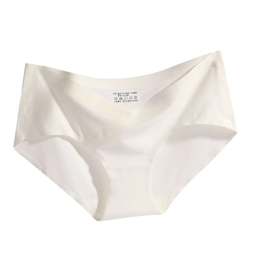 Ice Silk Maternity Low Waist Pants Underwear Pregnant Women Low Waist Seamless Stretchy Comfortable Cotton Knickers Pants