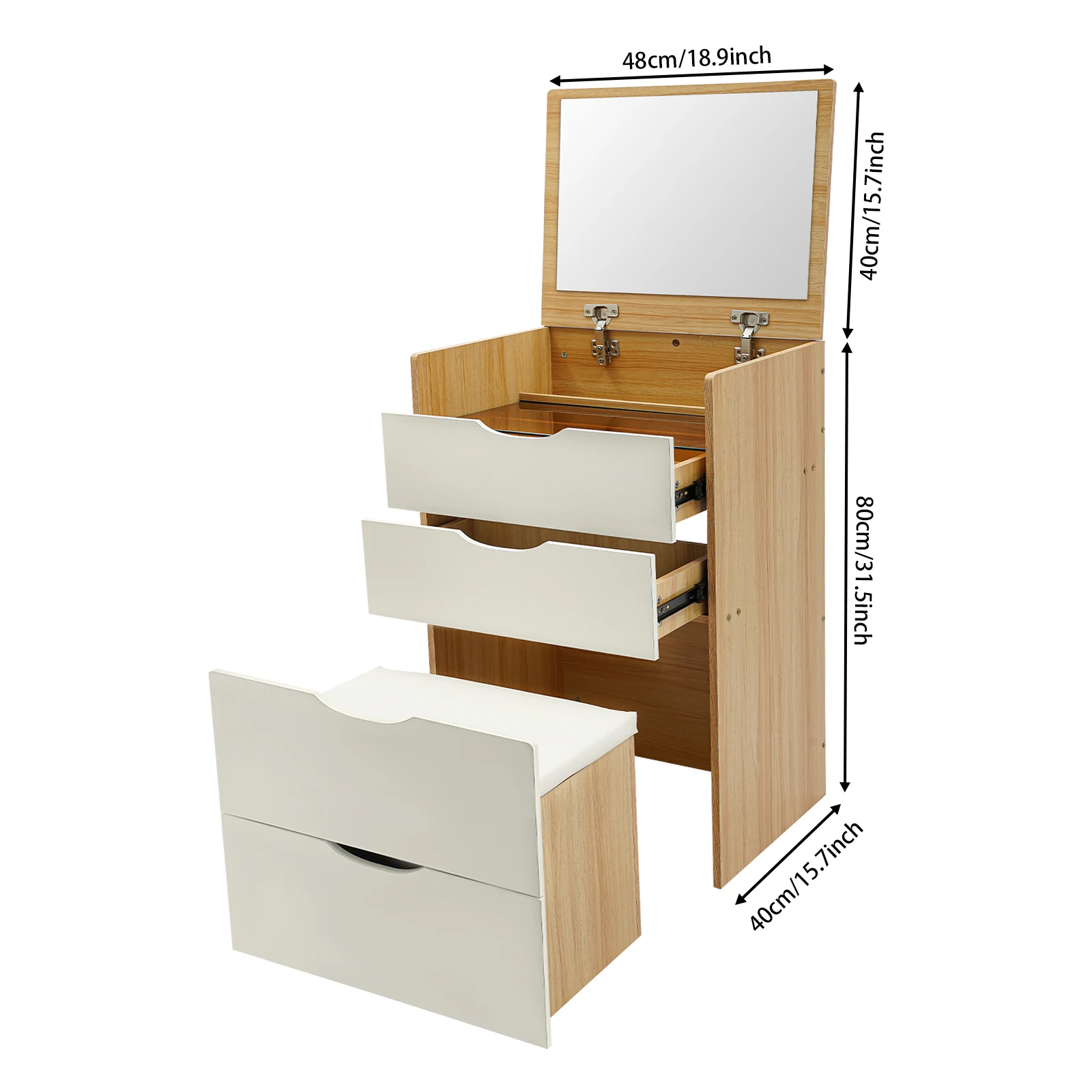 مكتب الغرور الحديث مع مقعد ماكياج طاولة الغرور للمنازل والشقق والمهاجع 40*48*80 سنتيمتر