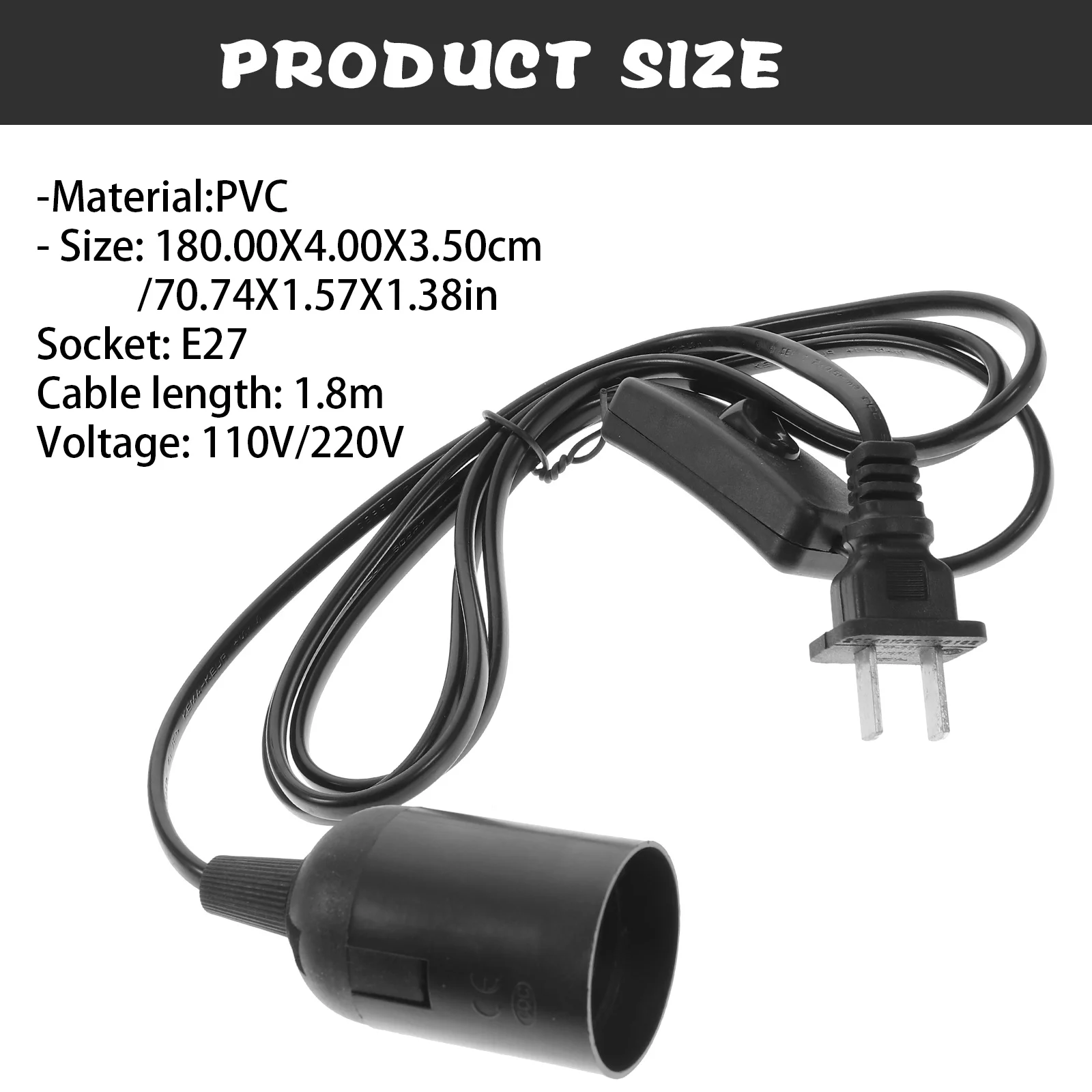 قلادة مقبس الإضاءة E27 مصباح معلق الحبل المقبس دائم بولي كلوريد الفينيل لهب مقاومة للحرارة مناسبة مقهى بار فندق المنزل