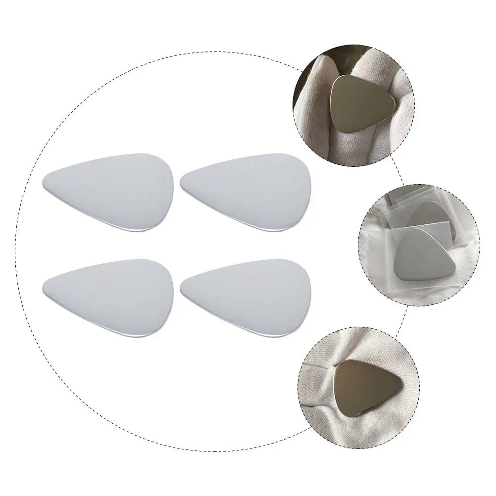 4Pcs Stainless Steel Guitar Picks Heavy Duty Electric Acoustic Bass Ukulele Professional Instrument Parts Set Guitar Pick