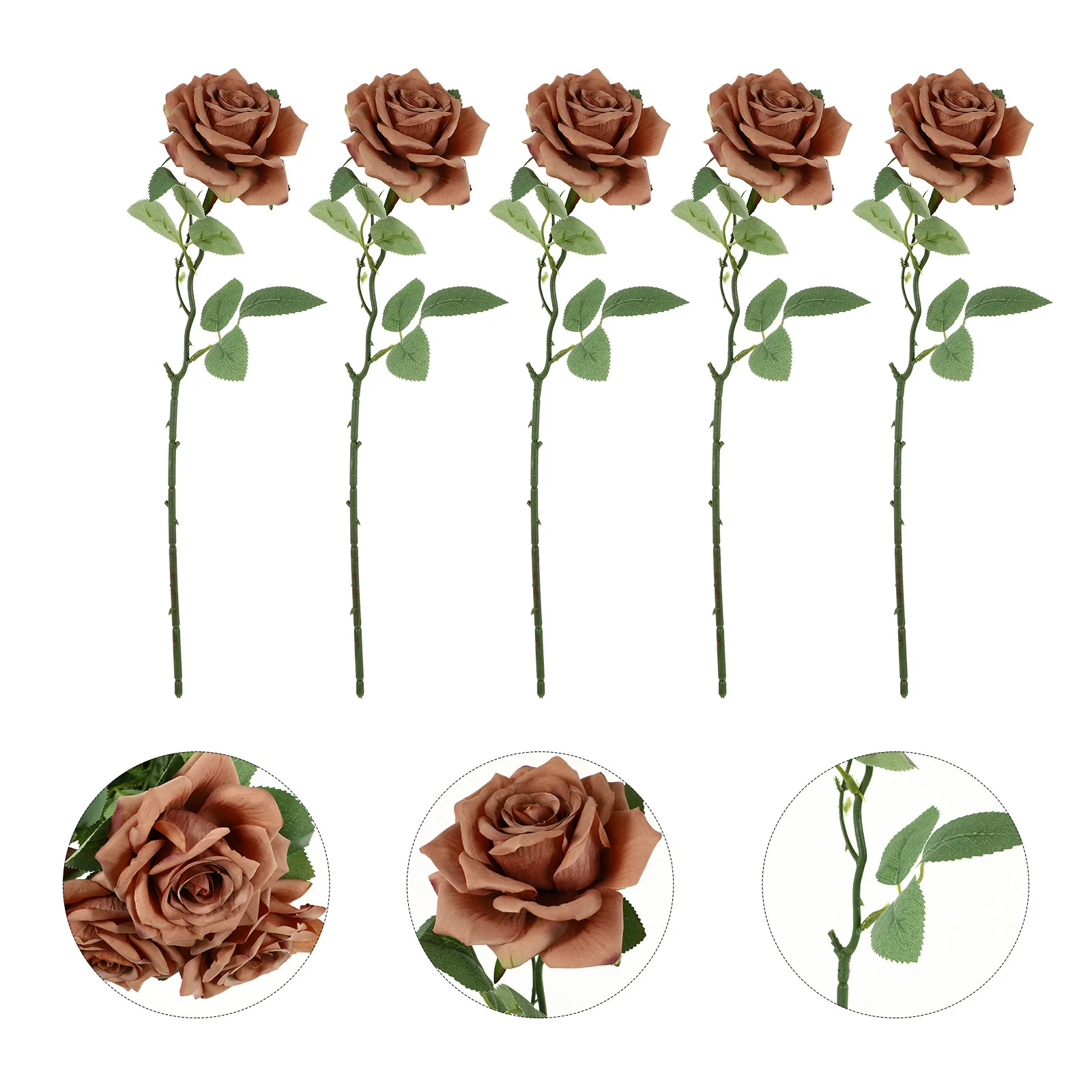 

5Pcs Realistic Artificial Rose Bouquet Simulation Fake Flower Decor Home DIY Arrangement Decorative Natural Look
