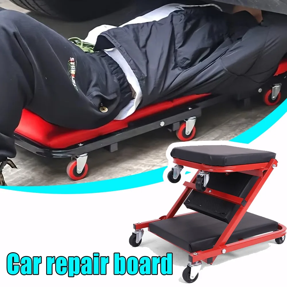 

Folding Car Repair Bed Auto Maintenance Work Bench Chair Auto Workshop Bench Wheels Roller Car Creeper Seat Roller Seat
