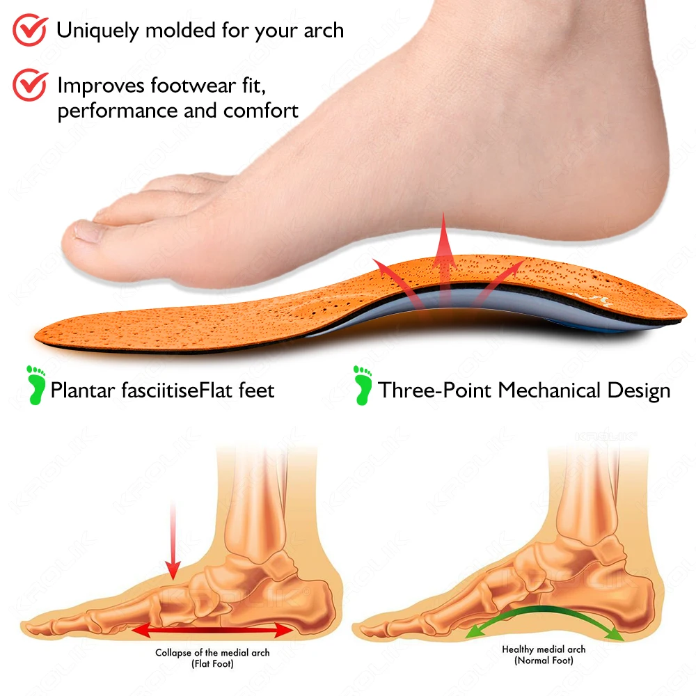 Semelle intérieure en cuir orthopédique 4WD, Latex, Antifavorable, Charbon actif, Soutien de la voûte plantaire, Cou-de-pied, Chaussures plates, Coussretours, Soins des pieds, Unisexe