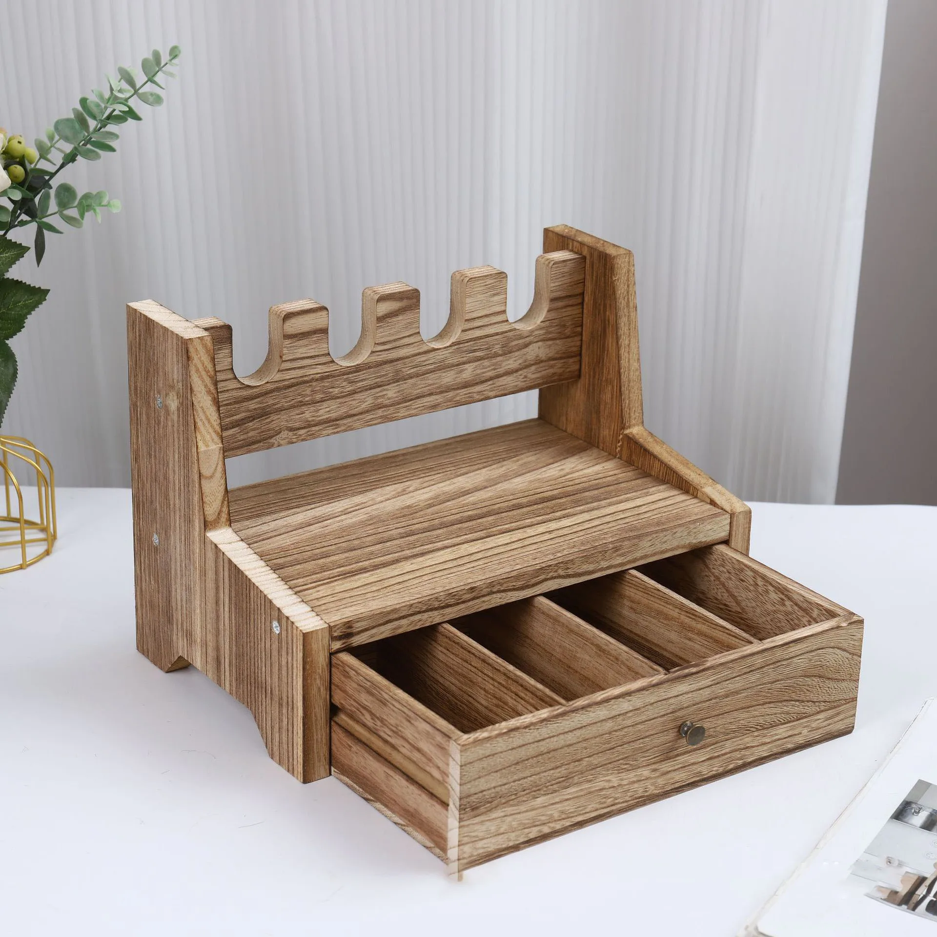 حامل عرض لعبة المسدس، درج مسدس خشبي، مشبك رصاصة متعدد الشبكات، حامل وضع المسدس الخشبي