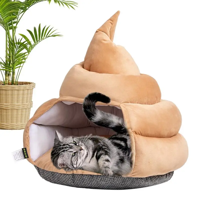 

Cat Bed Cave Poop Shape Cat House Comfortable Pet Beds Soft Cat Hut Cat Tent Pet Supplies For Cats And Small Dogs