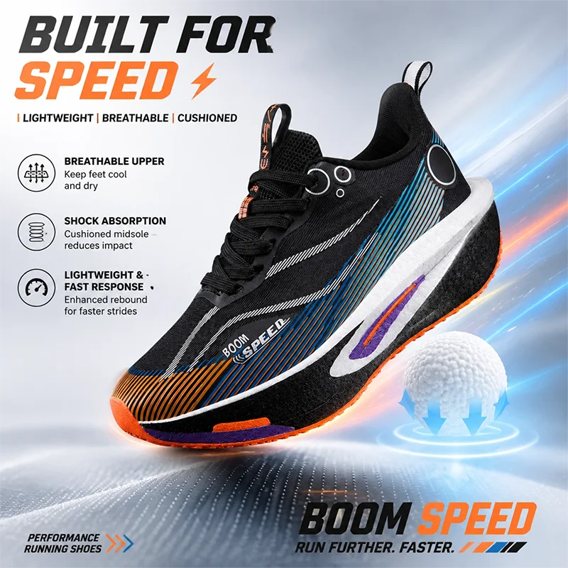 

Breathable Stability Running Shoes Carbon Plate Embedded Lightweight Anti Slip for Marathon Jogging Men Women Outdoor