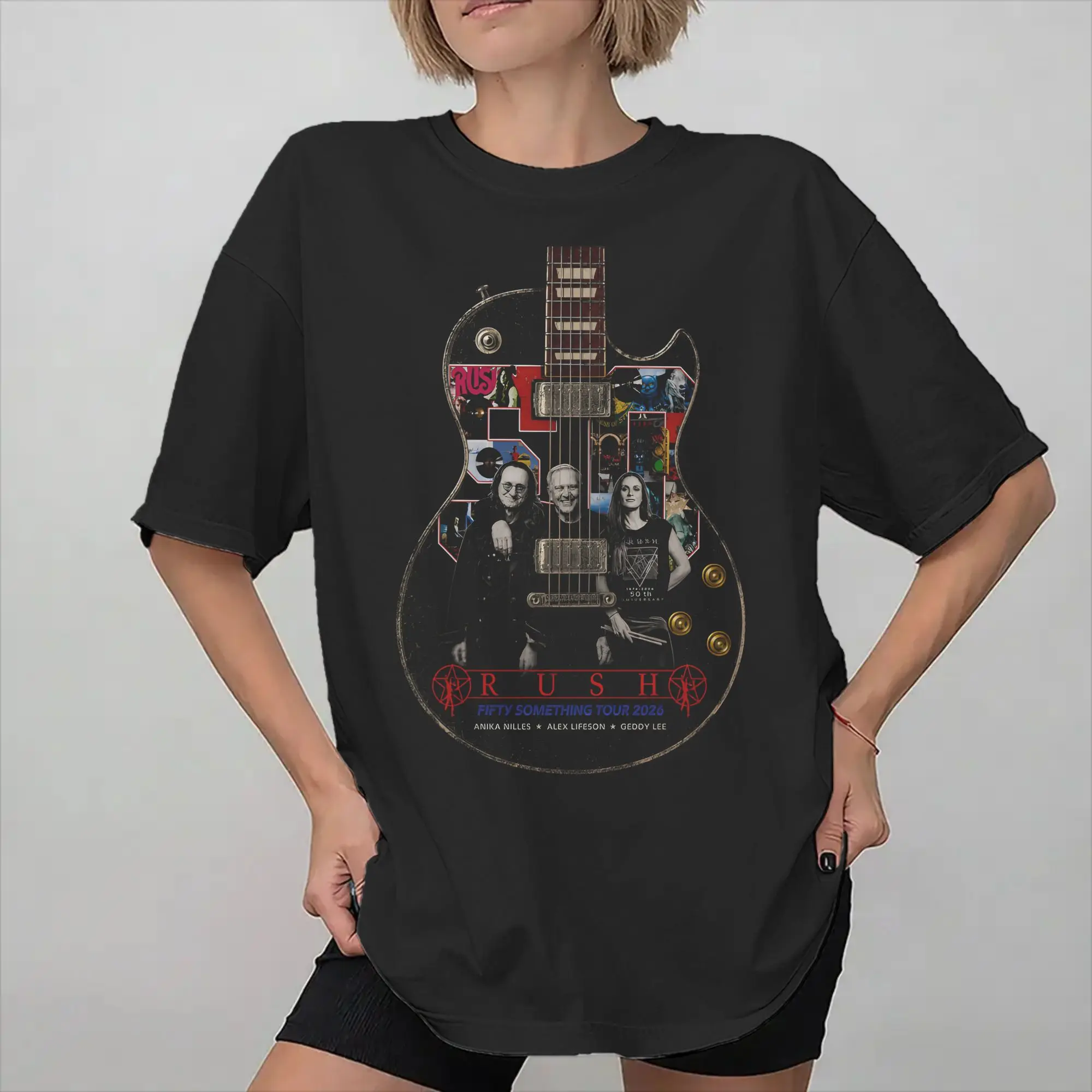 New Arrival Rush Band Fifty Something Tour 2026 T Shirt for Men Women  100% Cotton T-shirts Short Sleeve Tops