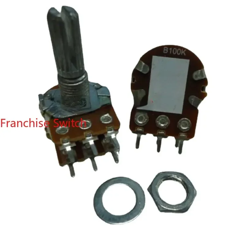 

10PCS WH148 Type Double B100K Volume Adjustable Potentiometer Long Life 15000 Times 20mm Flower Shaft