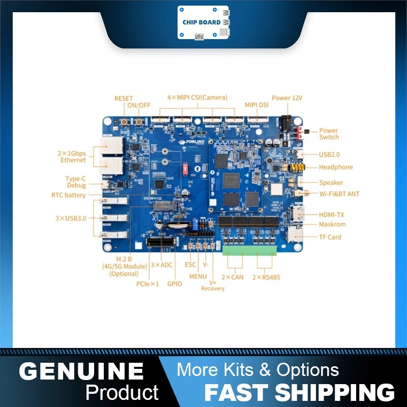Forlinx RK3572 Embedded Dev Board, Rockchip RK3572, 8-core high-performance low-power AI computing platform SBC