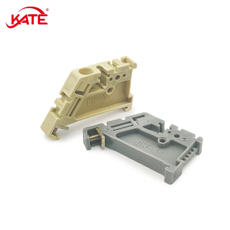 10PCS EW35 Grey Stopper Universal Terminal Block DIN Rail Blocking Screw Type Snap Mount C45 Rail End Fixture EW35 End Stable