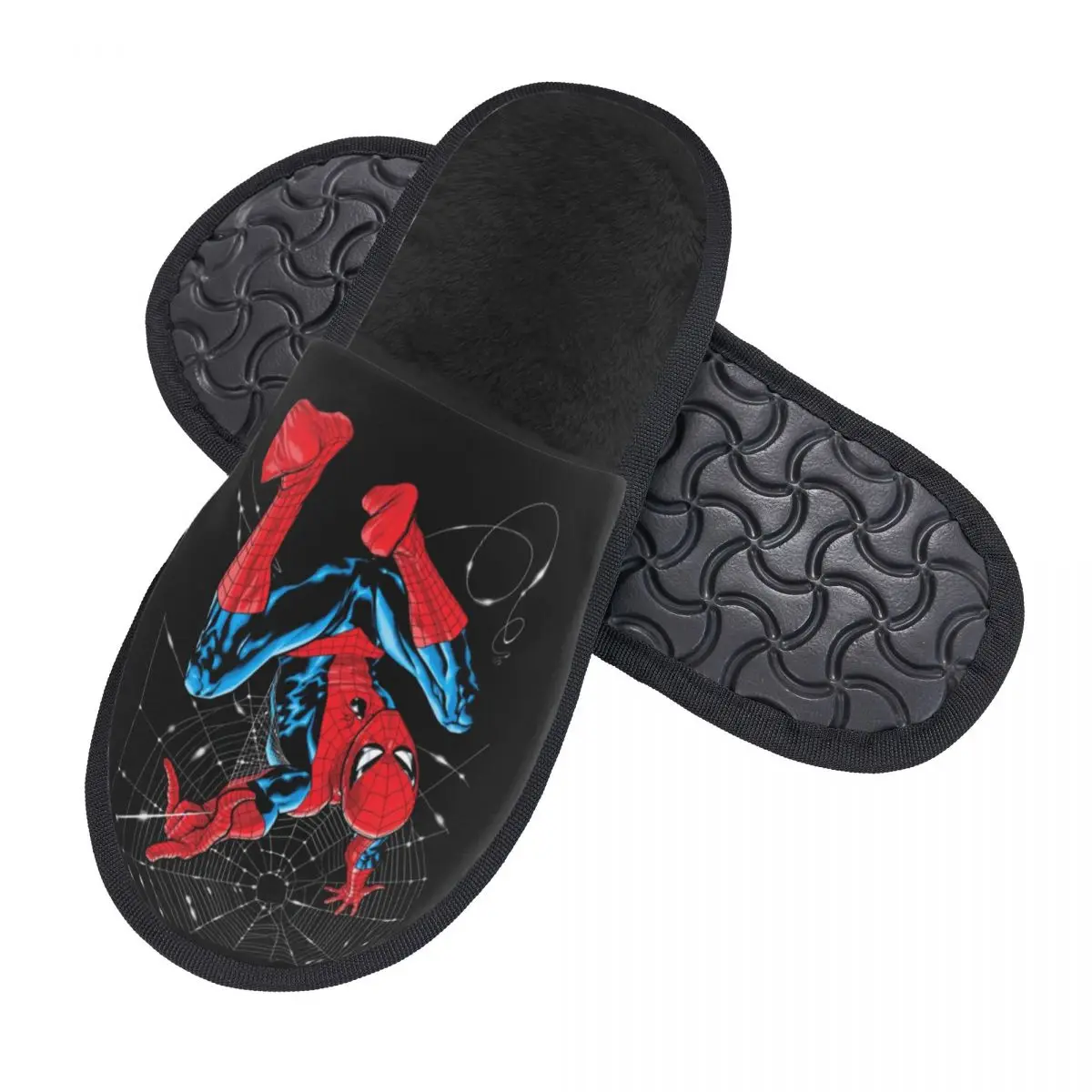 Custom Spiderman Guest Slippers for Hotel Women Spider Web House Slipper