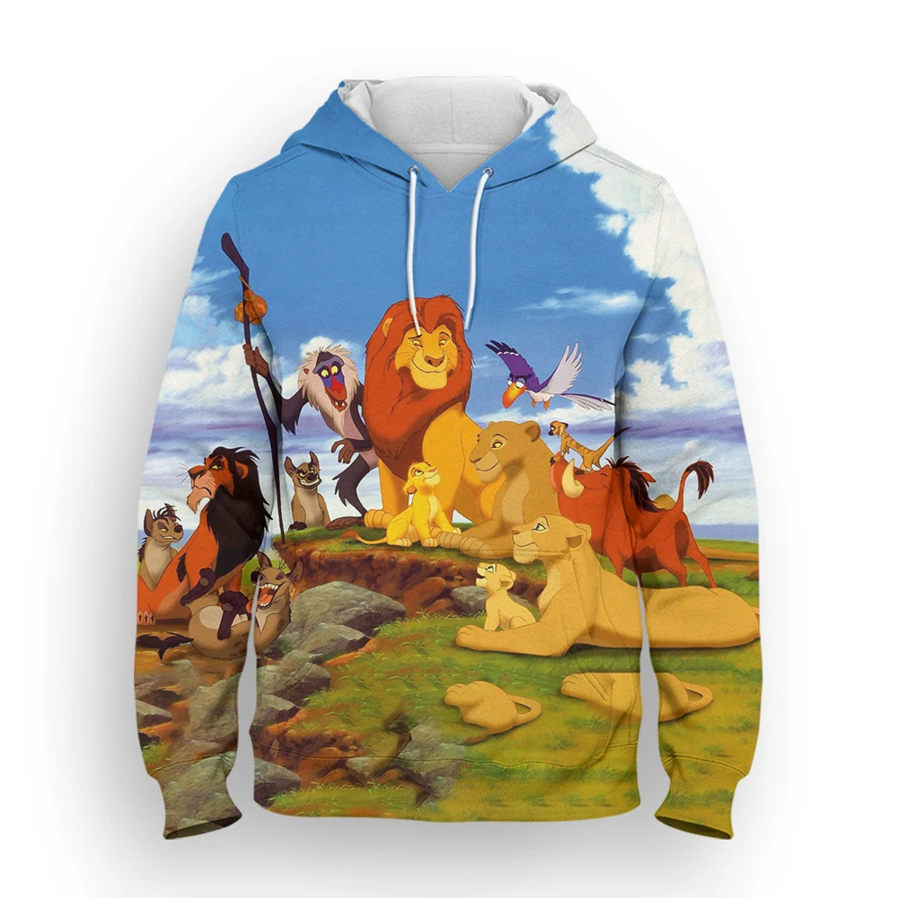 MINISO New Hoodies The Lion King Cartoon Anime 3D Print Men Women Fashion Oversized Sweatshirts Hoodie Kids Pullovers Tracksuits