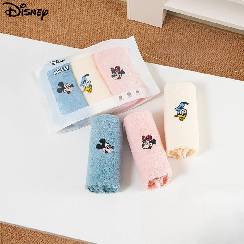 

2025 New Disney Towel 3pcs Hot-selling Coral Fleece Household Absorbent Creative Cartoon Cute Soft Lint-free Facial Towel