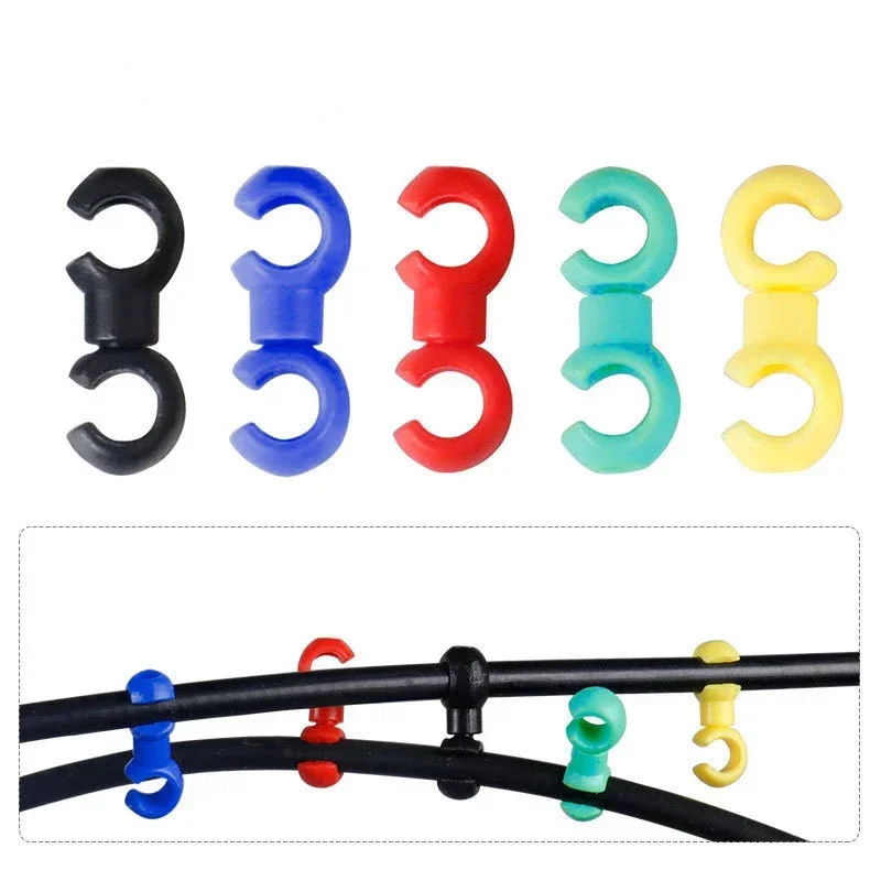 10pcs/set Bike Cross Line Clips Mountain Road Bicycle Brake Gear Cable S Style Clips Cycling Replacement Parts