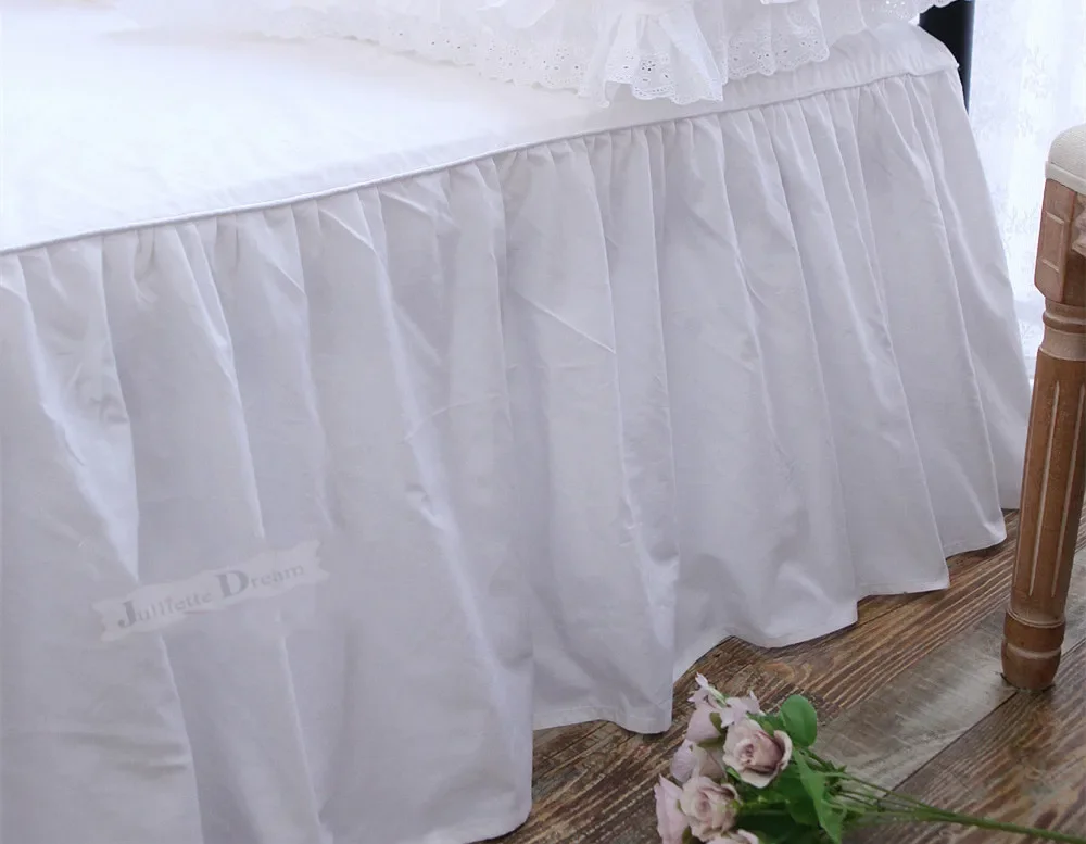 White Bed Cover Home Cotton Bed Sheet in King Size Protector Cover Skirt Type Bedspreads Sheets Couvre Lit colchas Coverlets