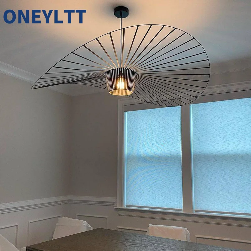 

Straw hat lamp Nordic personality designer modern and simple lighting fixtures living room bedroom dining room hat pendant lamp