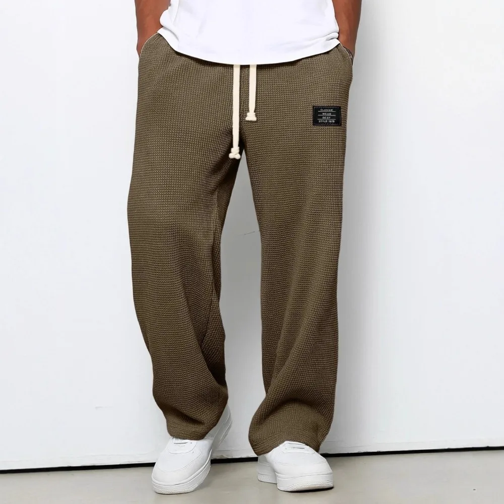 

Men Women Trendy Wide Leg Sweatpants Straight Cut Drape Fit for Spring Autumn Casual Wear