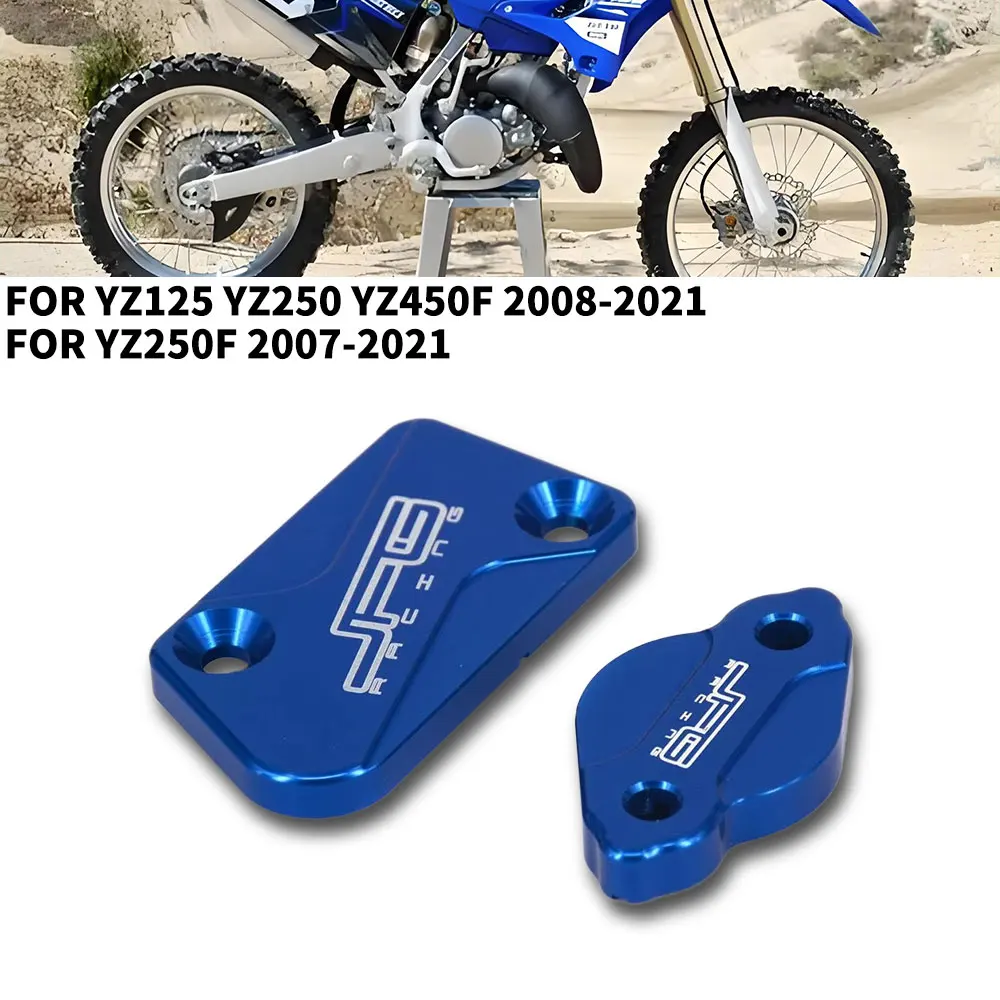 Motorrad Vorne Und Hinten Brems Flüssigkeit Reservoir Abdeckung CNC Kappe Set Kompatibel Für YZ125 YZ250 YZ426F-450F YZ250F YZ125X WR250F