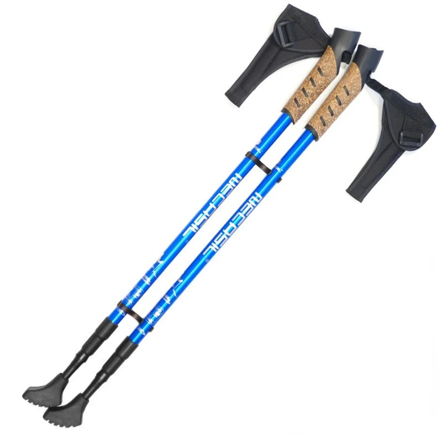 2Pcs Anti Shock Trekking Poles - Aluminum Telescopic Nordic Walking Canes for Camping Hiking