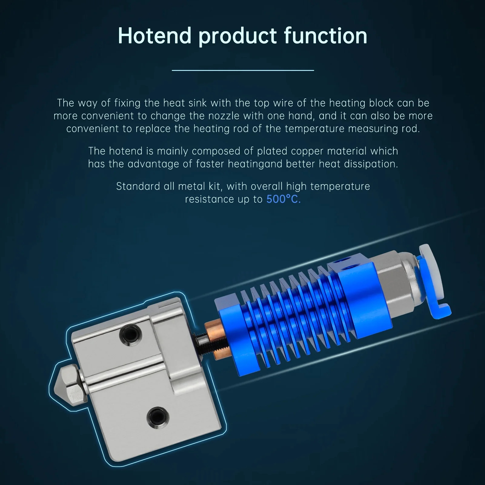 Hotend d'impression à haute température, Hotend pour Ender 3 ,Ender 3 V2,CR 10,CR 10S, Extrudeuse J-head, Kit de mise à niveau d'impression Hot End