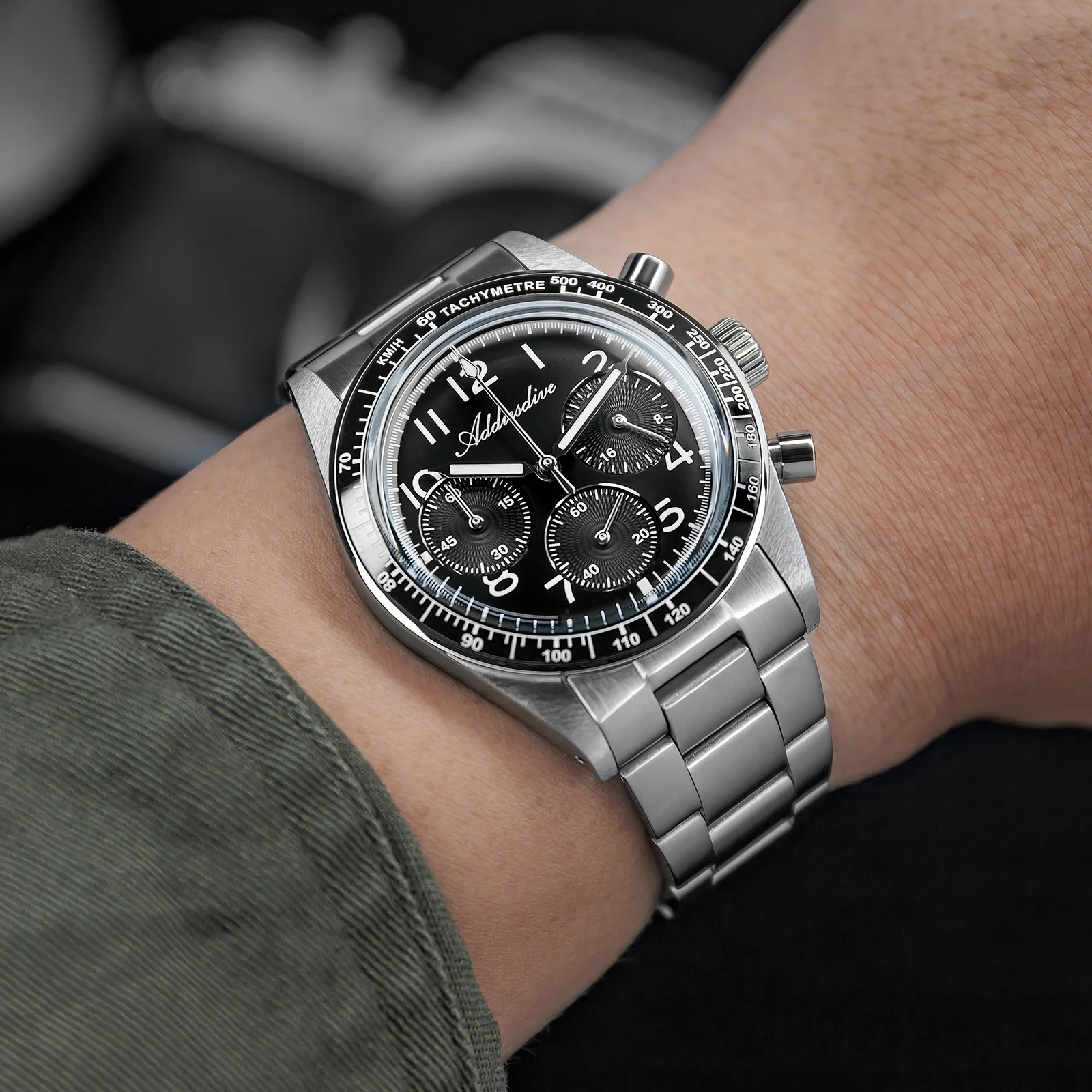 

ADDIESDIVE Fashion Watch For Men VK63 Chronograph Stainless Steel Waterproof Classic Quartz Watches Luxury AD2517 Male Clock NEW