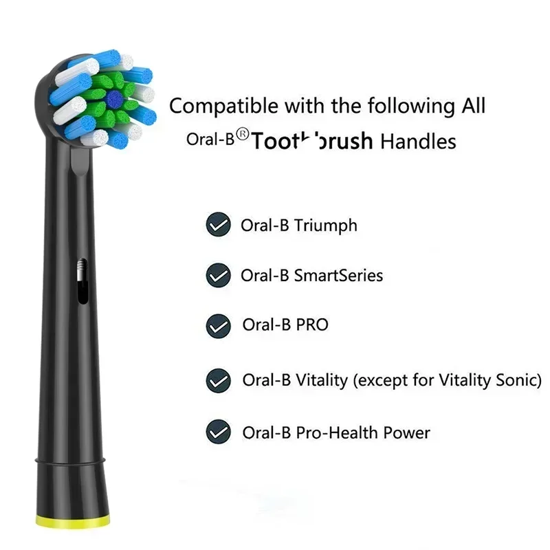 구강 B 트라이존 트라이엄프 바이탈리티 전동 칫솔용 크로스 액션 교체 브러시 헤드, D100, D12, D16, D36, 4 개