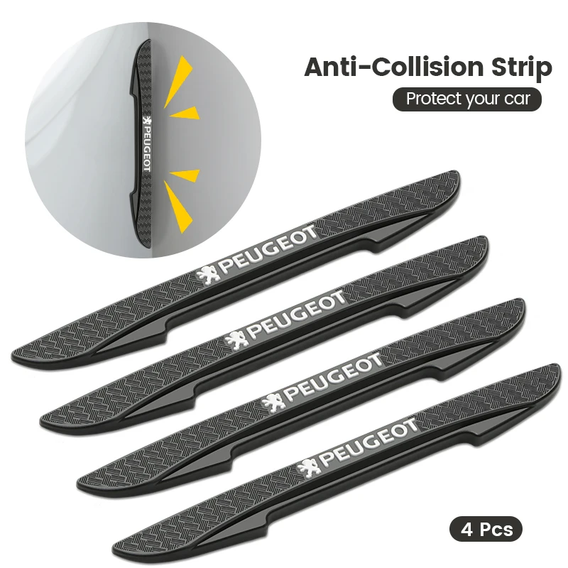 4Pcs Car Door Bumper Rubber Anti-collision Stickers For Peugeot 308 408 508 RCZ 208 3008 2008 206 207 307 Car Accessories
