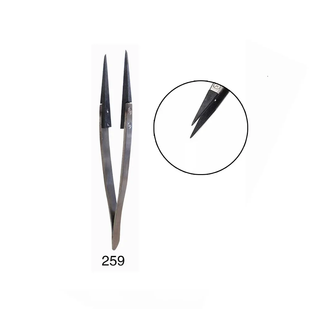 Stainless Steel Craft Tweezers with Replaceable Tip High Strength Anti Static Non Magnetic Acid Base Protection