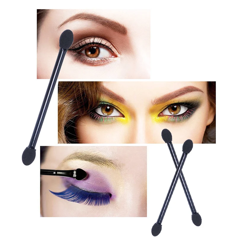 120/40 Stück Einweg-Lidschattenstifte mit Doppelkopf-Latexschwamm, tragbare Make-up-Tools für Base Beauty Smudge Make-up-Pinsel