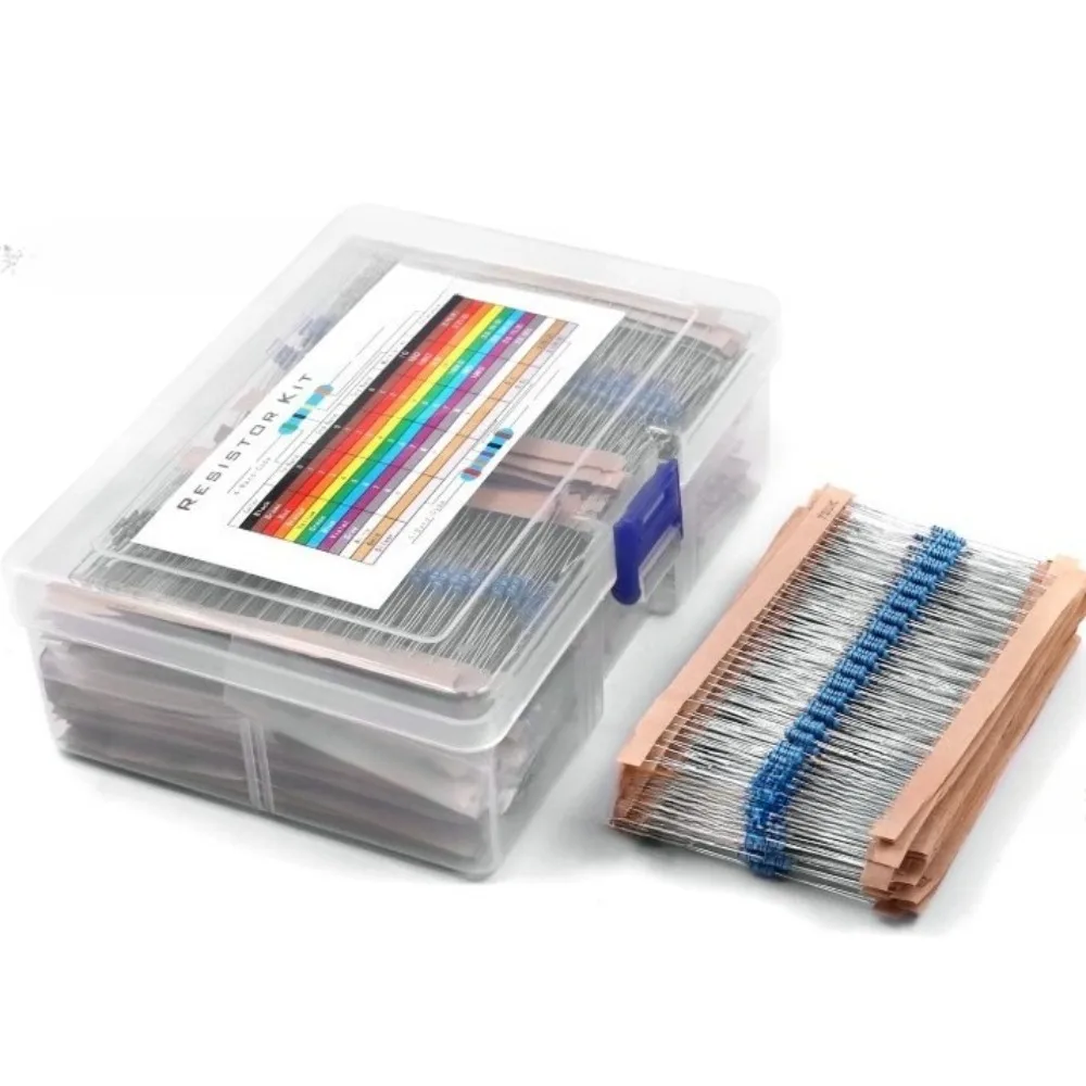 

1/4W Metal - Film Resistor Packs with 1% Tolerance, 300 - piece, 600 - piece, 1000 - piece, 2600 - piece, 3120 - piece