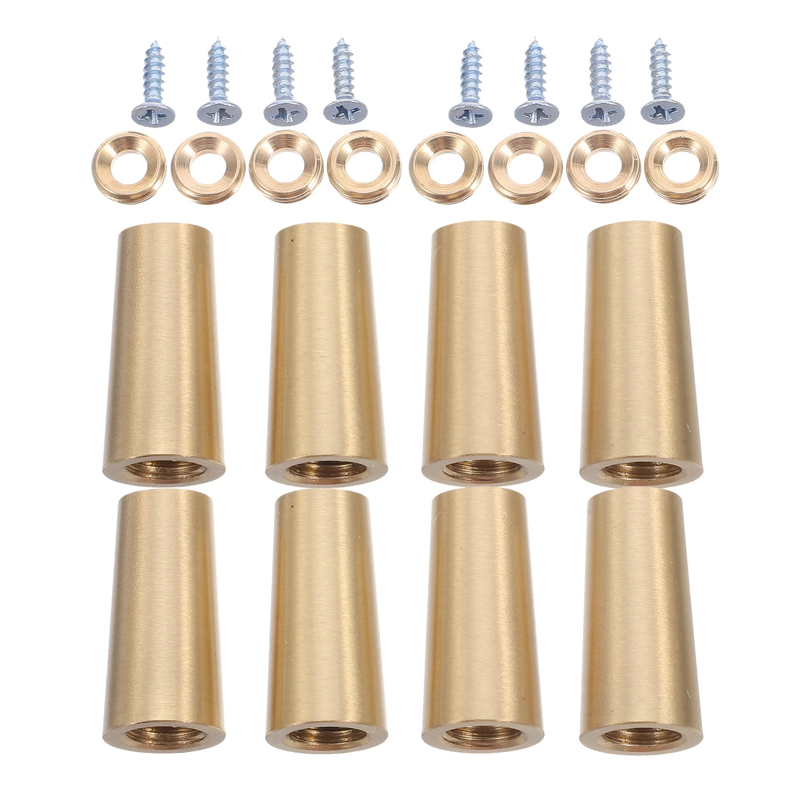 

8Pcs Brass Craft Accessories Polished Brass Conical Support Feet for Wood Tray Cutting Board Display Shelf Cabinet Legs Base Box