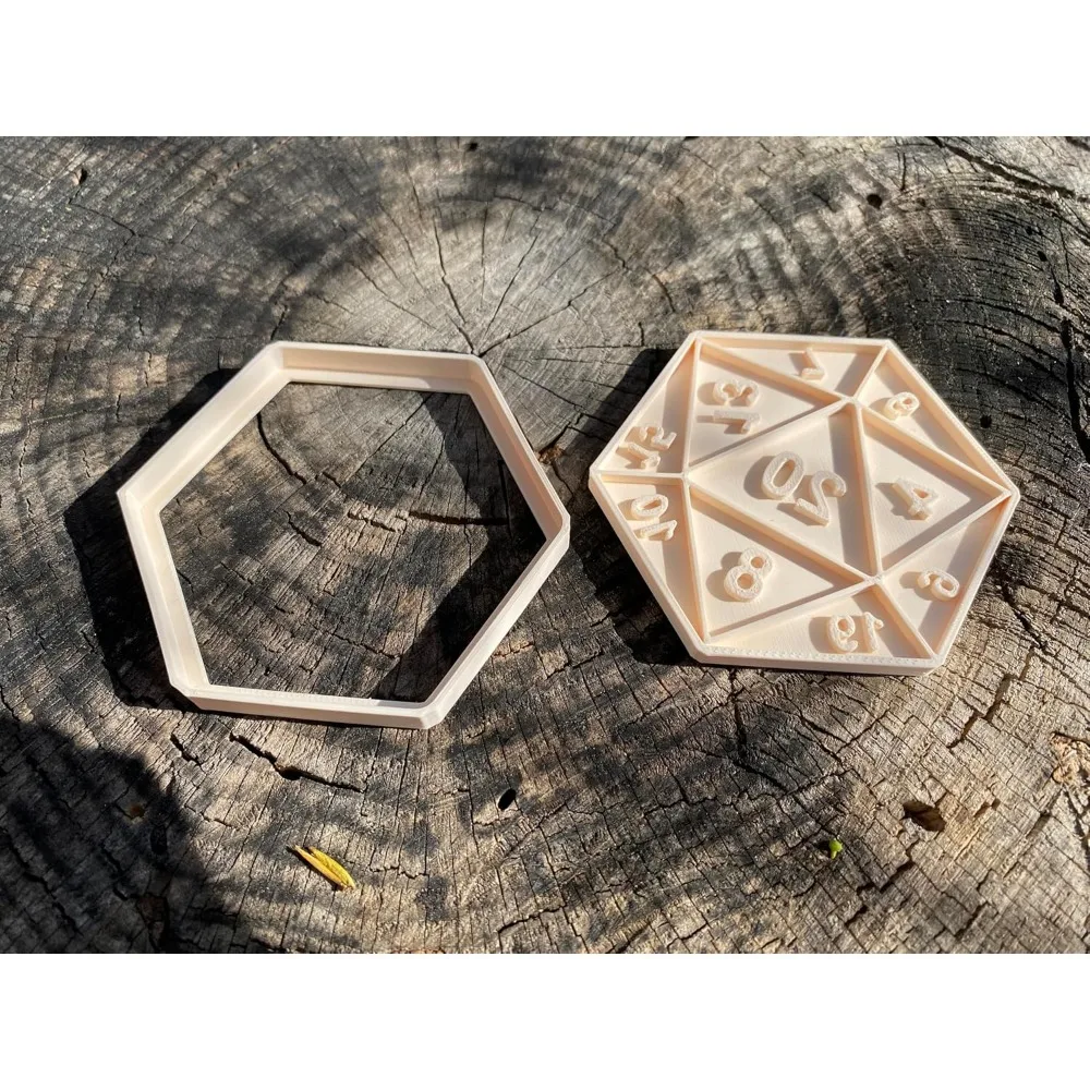 قاطعة بسكويت النرد آر بي جي |   أداة الخبز لعبة لعب الأدوار D20 |   ملفات تعريف الارتباط على سطح الطاولة آر بي جي |   مطبوعة ثلاثية الأبعاد PLA |   DnD، TTRPG