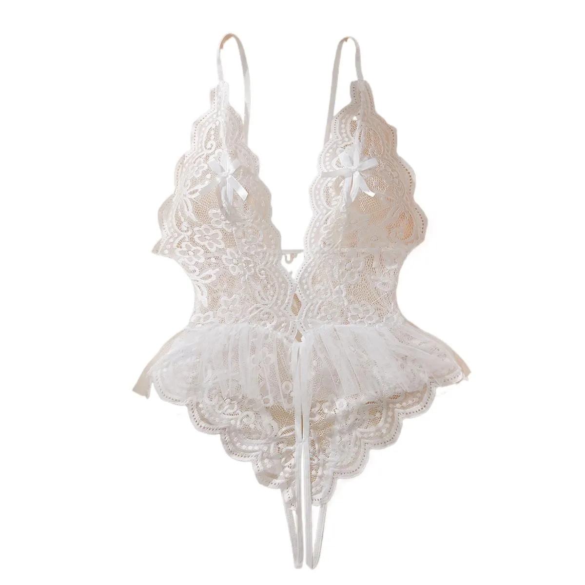 

Adult Women's Solid Color Butterfly Condensation Back Semi Transparent Unobstructed Beautiful And Fashionable Jumpsuit Clothing