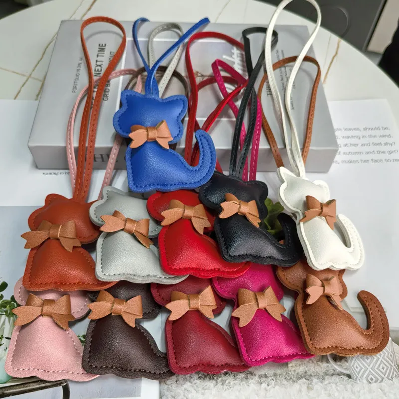 Cute Candy Colors Cat Keychain Pendant Orange Cats Design Animal Car Key Key Ring Charm for Backpacks Gifts