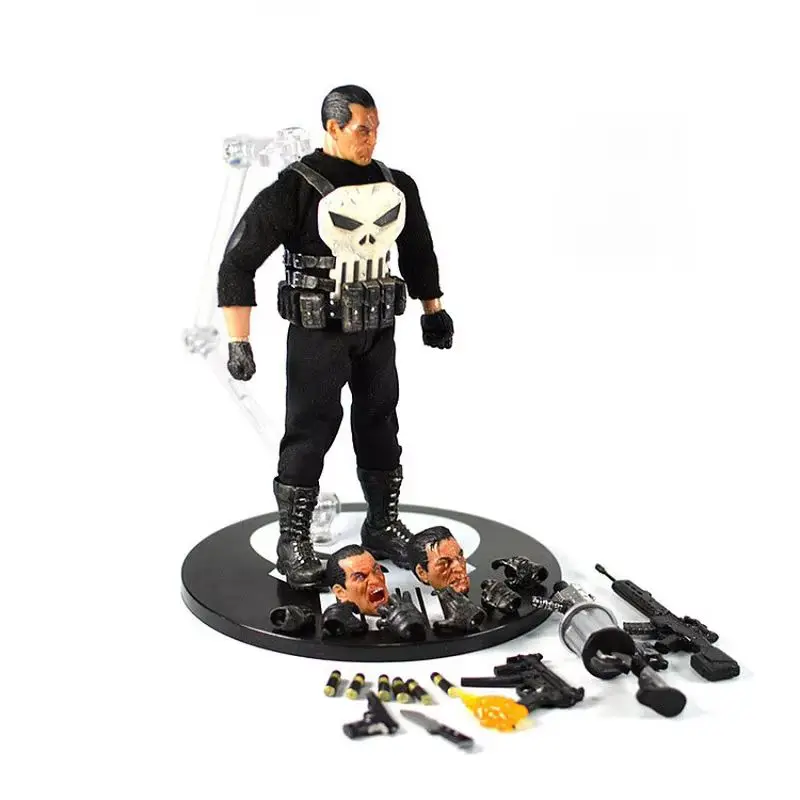 Hot Marvel 1/12 Mezco Ant Punisher Sdcc Cloth Movable 6-Inch Figure Doll Hand-Made Model White Penalty Uncle Skull Carving Toys