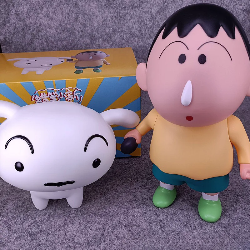 15-22cm Anime Crayon Shin-chan Xiaobai Dumb Figure Vinyl Kawaii Doll Toys Model Joints Movable Cabinet Christmas Birthday Gifts