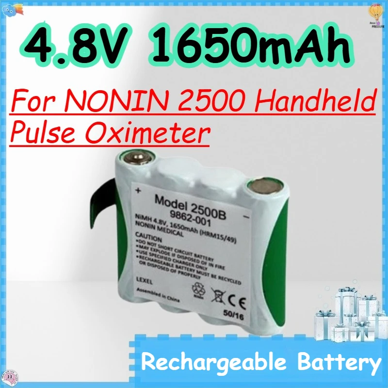 

4.8V 1650mAh Rechargeable Battery for NONIN 2500 Handheld Pulse Oximeter High Quality Battery
