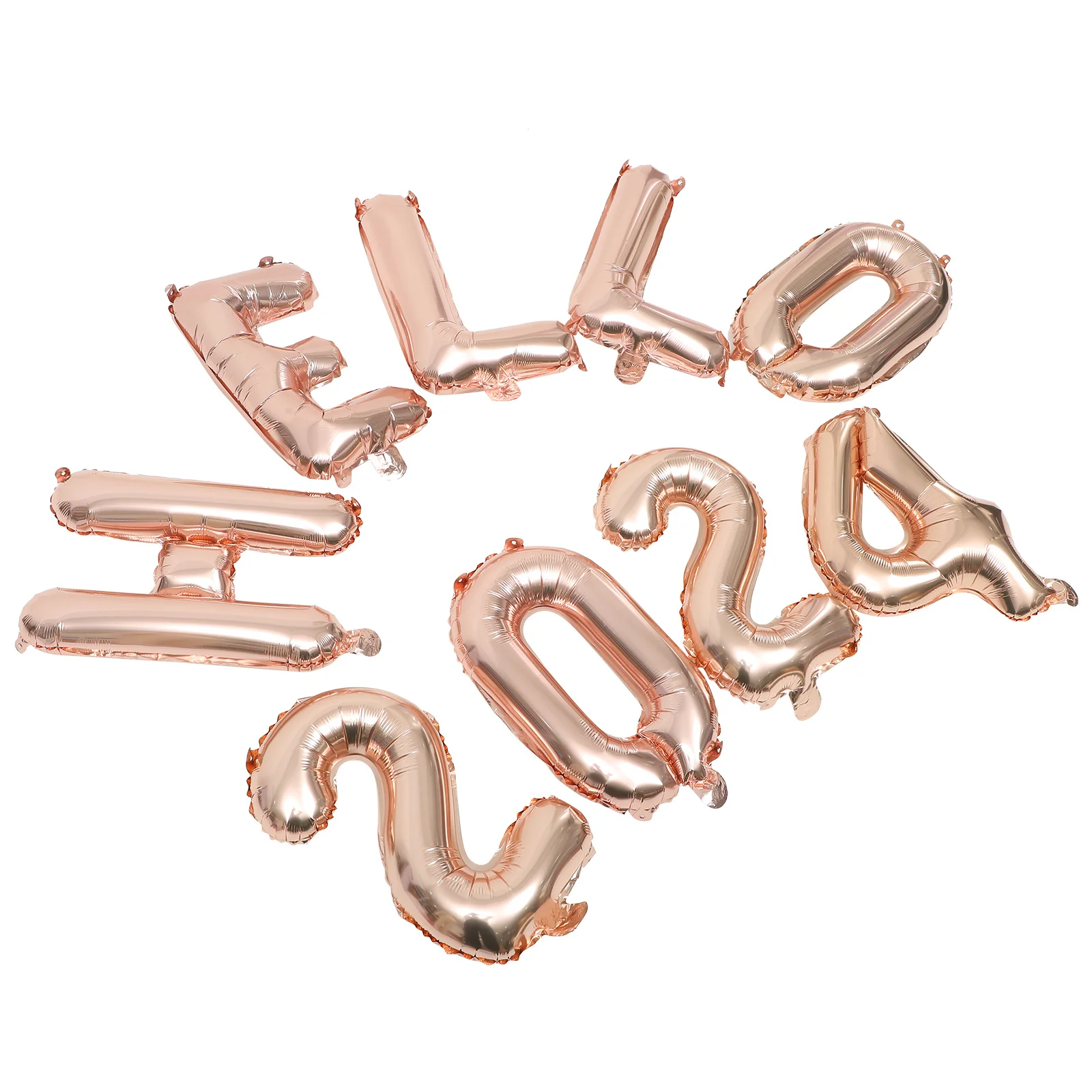 

1Set 2024 Number Letter Balloons Foil Material New Year Party Balloon Decor Wall Window Door Hanging Celebration Decoration