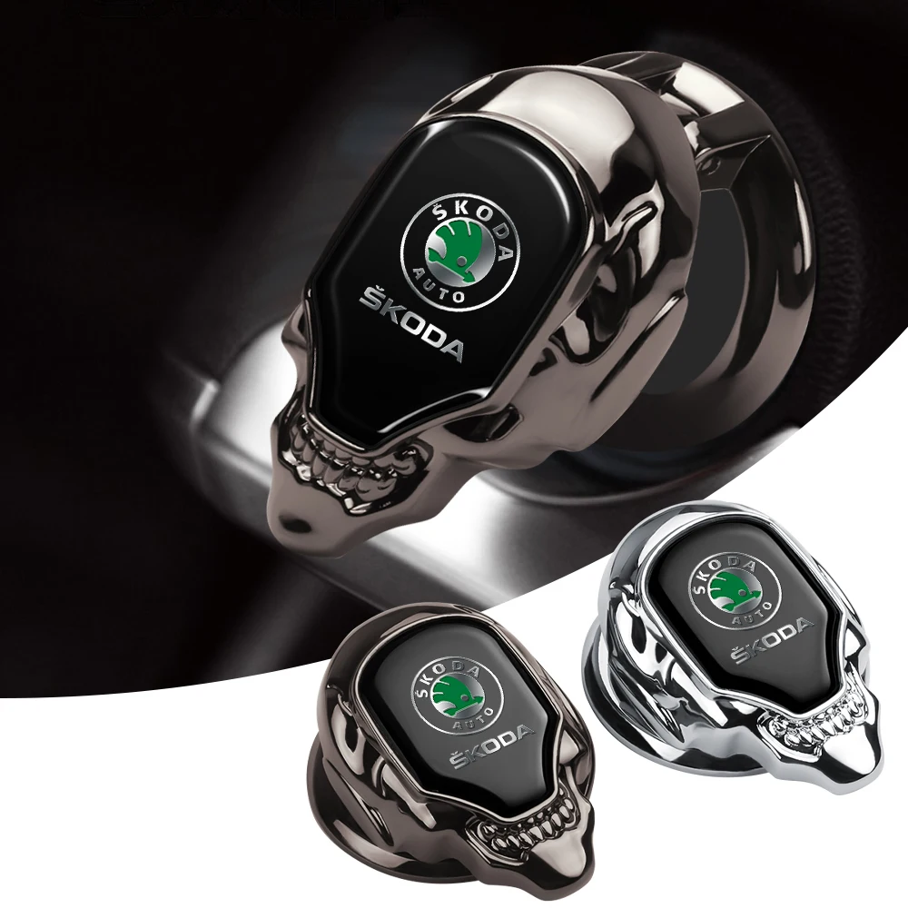 Auto Ein-klicken Start Stop Taste Schutzhülle Aufkleber Innen Dekoration Auto Zubehör Für Skoda Octavia Rapid Fabia VRS