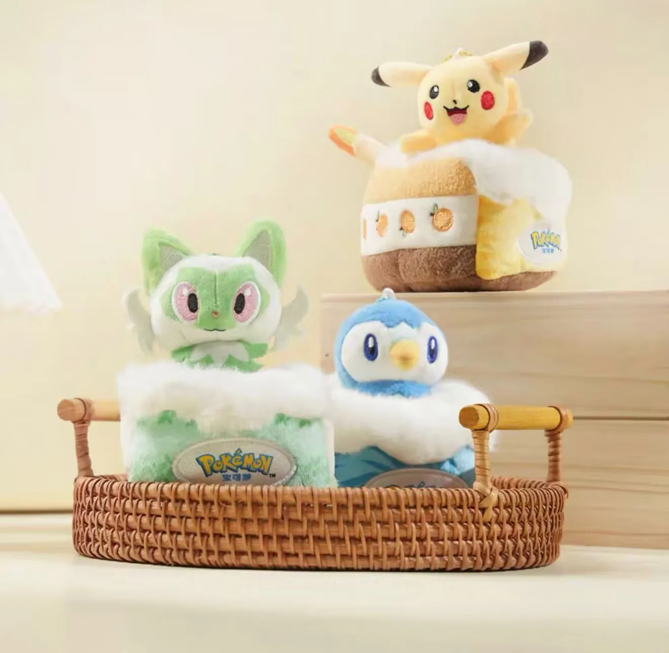 جديد حقيقي بيكاتشو الحلو حلم كعكة سلسلة ألعاب من نسيج مخملي Gengar سلاسل المفاتيح Jigglypuff حقيبة سحر Sprigatito كيرينغ هدية لعبة #5