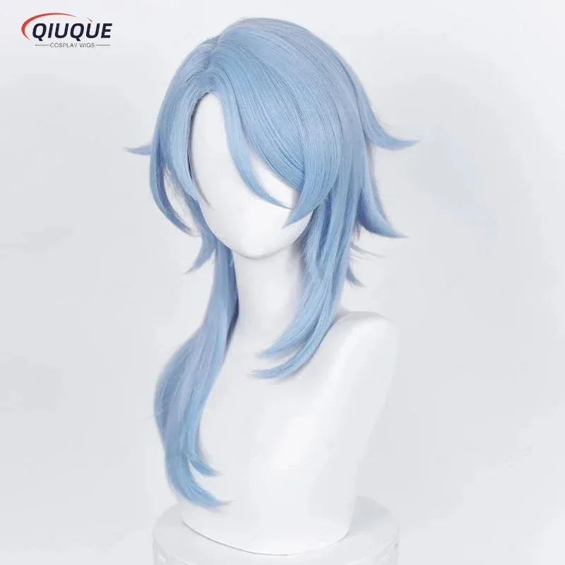 

Игра Genshin Impact Косплей Камисато Аято Косплей Парик Голубой Термостойкие Синтетические Волосы Аниме Парики + Кепка Парика + Gl SK1 CV