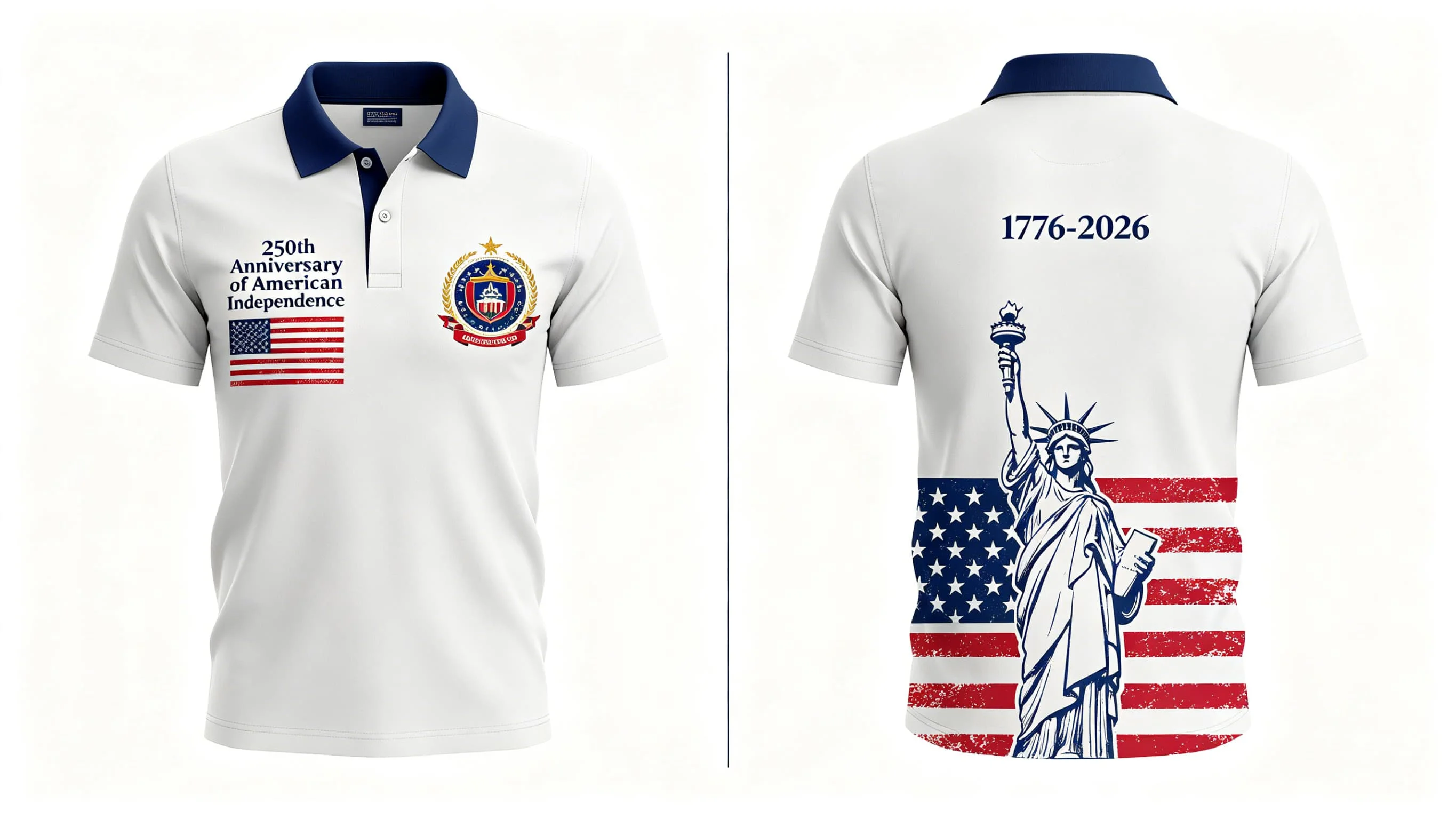 Men Polo Women Polo Boys Girls Unisex Top Adults Children Parent Child kid Polo 250th Anniversary USA Independence Crest Shirt