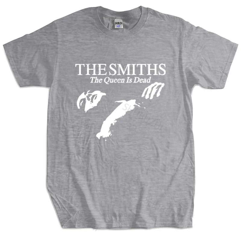 

Men Cotton T-Shirt The Smiths Inspired The Queen Is Dead Print, 1980s Indie Style Morrissey Vintage Black Tee Plus Size