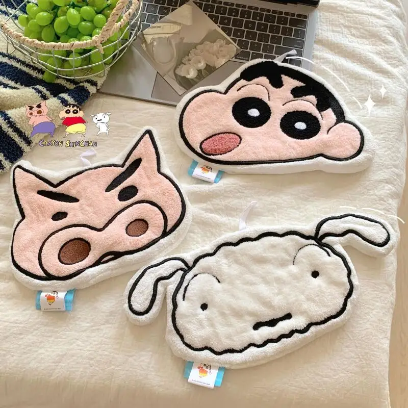 Crayon Shin Chan Coral Velvet Hand Towel Absorbent Soft Fabric Towel for Home Kitchen Bathroom Daily Decoration Birthday Gift