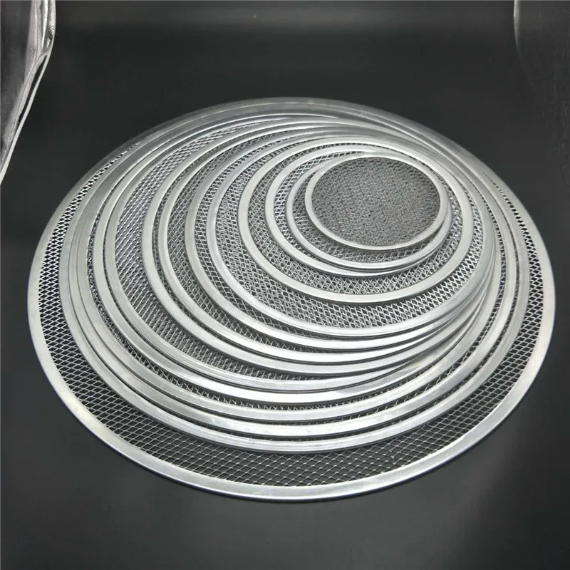 Non stick Pizza Screen Pan Baking Tray Metal Net New Seamless Aluminum Metal Net Bakeware Kitchen Tools Pizza 6-22inch
