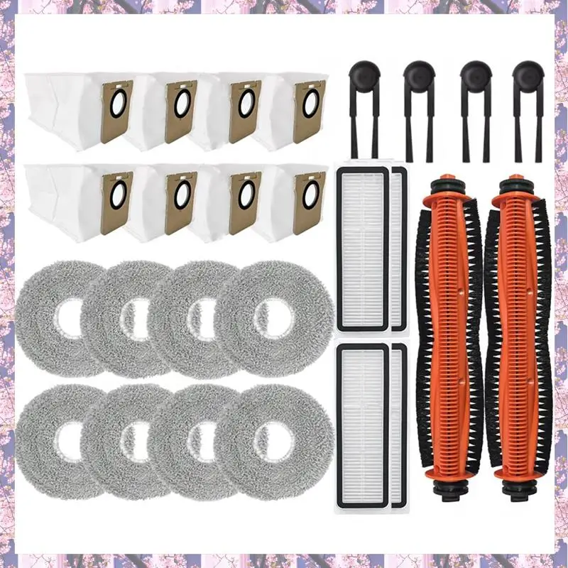A59P New 26PCS For Xiaomi Mijia M40S / OV31CN Vacuum Attachment Main Roller Side Brush Hepa Filter Mop Pads Dust Bags